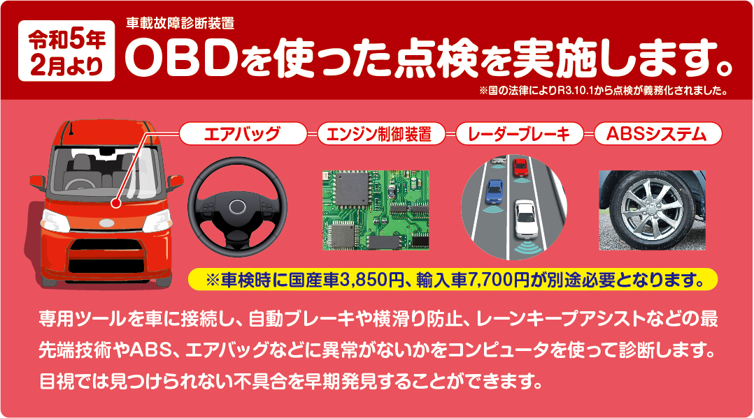 OBDを使った点検をします